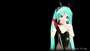 MMD Hatsune Miku Cosplay Conejitos Chat up Winking Apple The night unconnected with [Piconano-Femto]