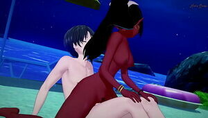 Meru the Succubus getting plowed at the beach!