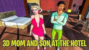 3D step Mom And Son At The Hotel Room