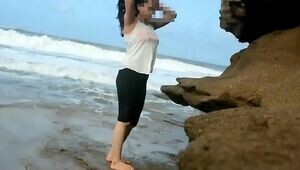Farhana R real life desi duo romping at beach