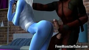 Super hot Three dimensional stunner gets ate and plowed by Deadpool