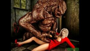 Muddy Surprise Monster Sex. 3D Porn