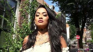 GERMAN SCOUT - Chocolate-colored DUTCH Tattooed INSTAGRAM MODEL Stunner BIBI PICK UP TO Harsh Bang FOR CASH