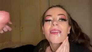Filthy head from Amelia Skye with enormous facial cumshot