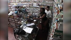 The owner of the pharmacy gives the client a needle and a hidden camera films everything