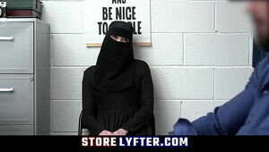 Faux muslim wearing hijab unloaded and porked rock-hard