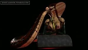 3D Cobra chick masturbates
