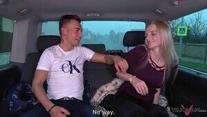 Blonde missed instruct & accept help from stranger in van where pounded rock-hard