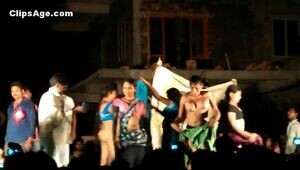 Public desi Telugu natukatti featuring local randis bare on stage