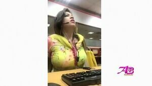 Imo Call With Enormous Mounds Lady in call center