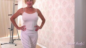 AuntJudys - 56yr-old Huge-chested UK GILF Molly's Yam-sized Breast Exercise