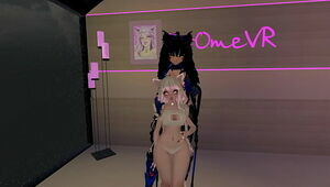 Nyaa! A futa's meeting with her kitten VRchat erp