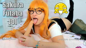 Sexy Sakura Futaba cosplay girl giving the hottest joi, jerk off instructions speaking portuguese, english and spanish, this video will turn you on so much