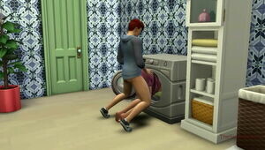 Sims 4, my voice, Seducing mummy step mother was humped on washing machine by her step sonnie
