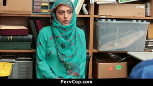 Teen Wearing Hijab Caught Shoplifting and Must Fuck with Officer to Let Her Go Home - PervCop.com