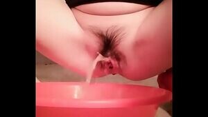 Chinese china asia girl wife pee pissing vaginal