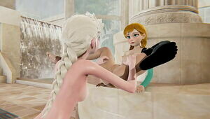 Frozen lesbian - Elsa x Anna - 3D Porn